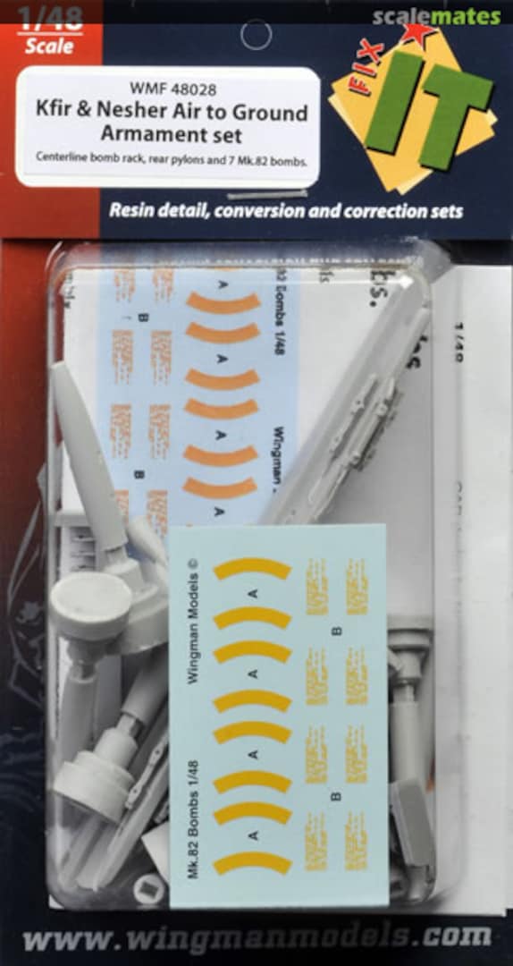 Boxart KFIR & Nesher Armament Set (Pylons & seven bombs) WMF48028 Wingman Models Boxart KFIR & Nesher Armament Set (Pylons & seven bombs) WMF48028 Wingman Models