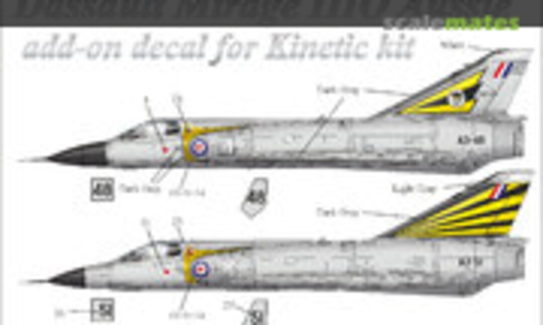 1:72 Mirage IIIO Aussie Silver-Yellow without stencils (UpRise Decal UR7274) UR7274