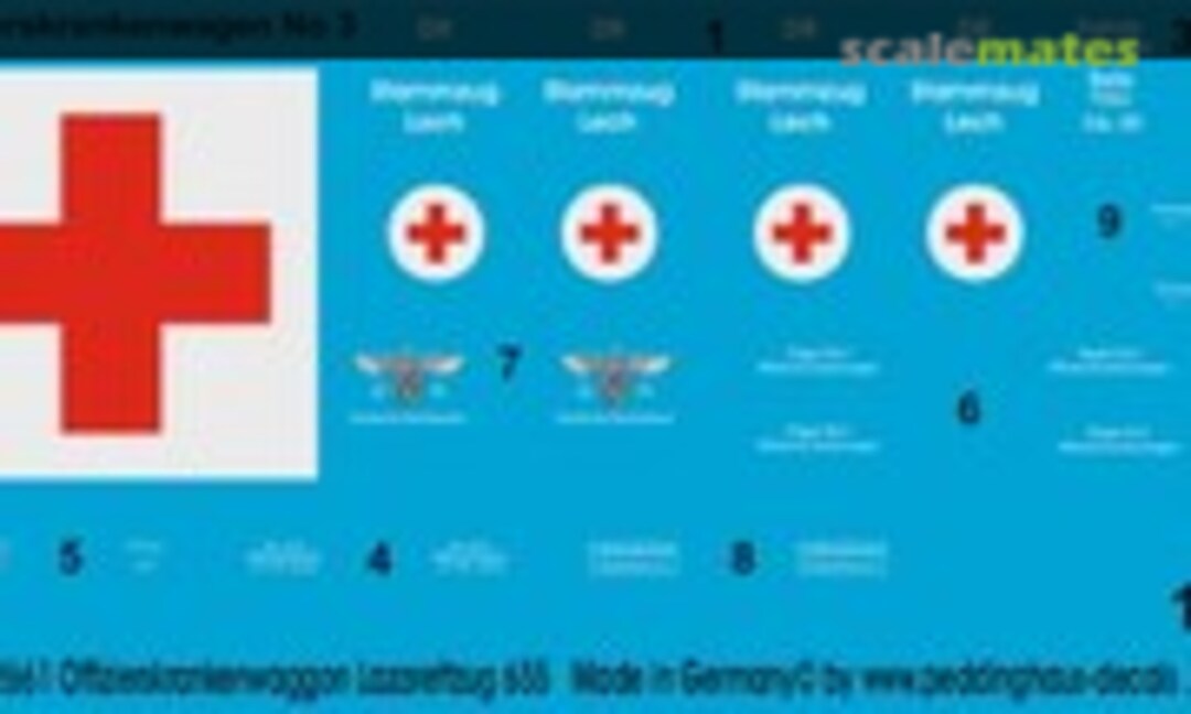 1:87 Offizierskrankenwagen Lazarettzug 655 (Peddinghaus-Decals EP 2661) EP 2661