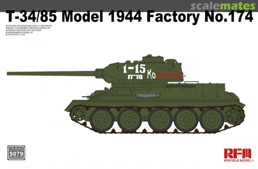Boxart T-34/85 Model 1944 Factory No.174 RM-5079 Rye Field Model Boxart T-34/85 Model 1944 Factory No.174 RM-5079 Rye Field Model