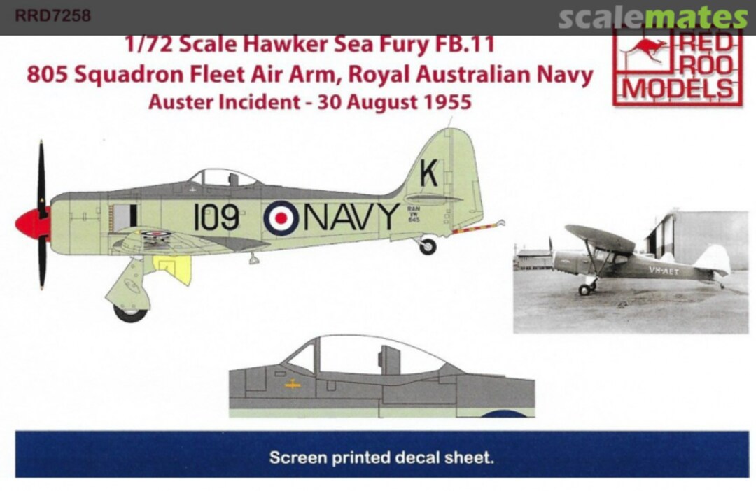 Boxart Hawker SEA FURY FB.11 RRD7258 Red Roo Models Boxart Hawker SEA FURY FB.11 RRD7258 Red Roo Models
