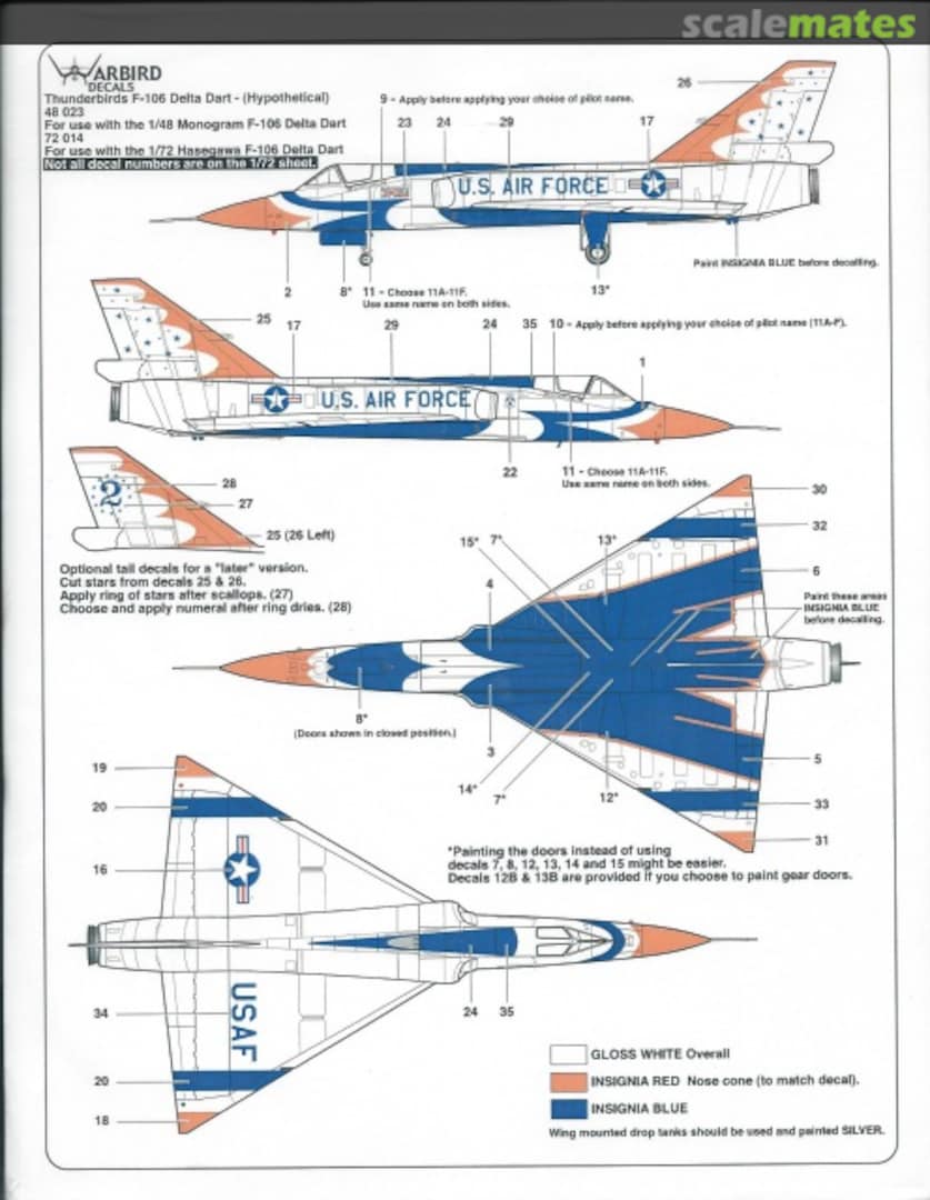 Boxart F-106 Delta Dart Thunderbirds What If Scheme 72014 Warbird Decals