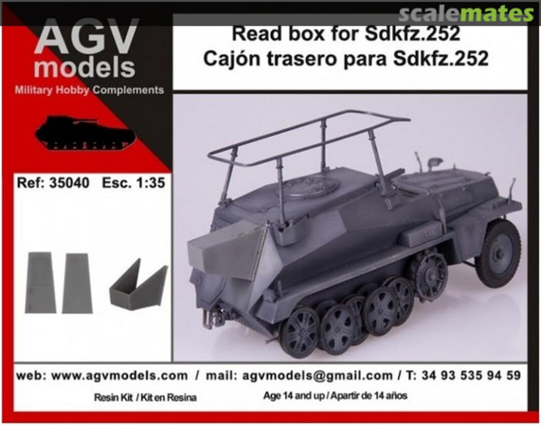 Boxart Rear box for Sdkfz.252 35040 AGV Models Boxart Rear box for Sdkfz.252 35040 AGV Models