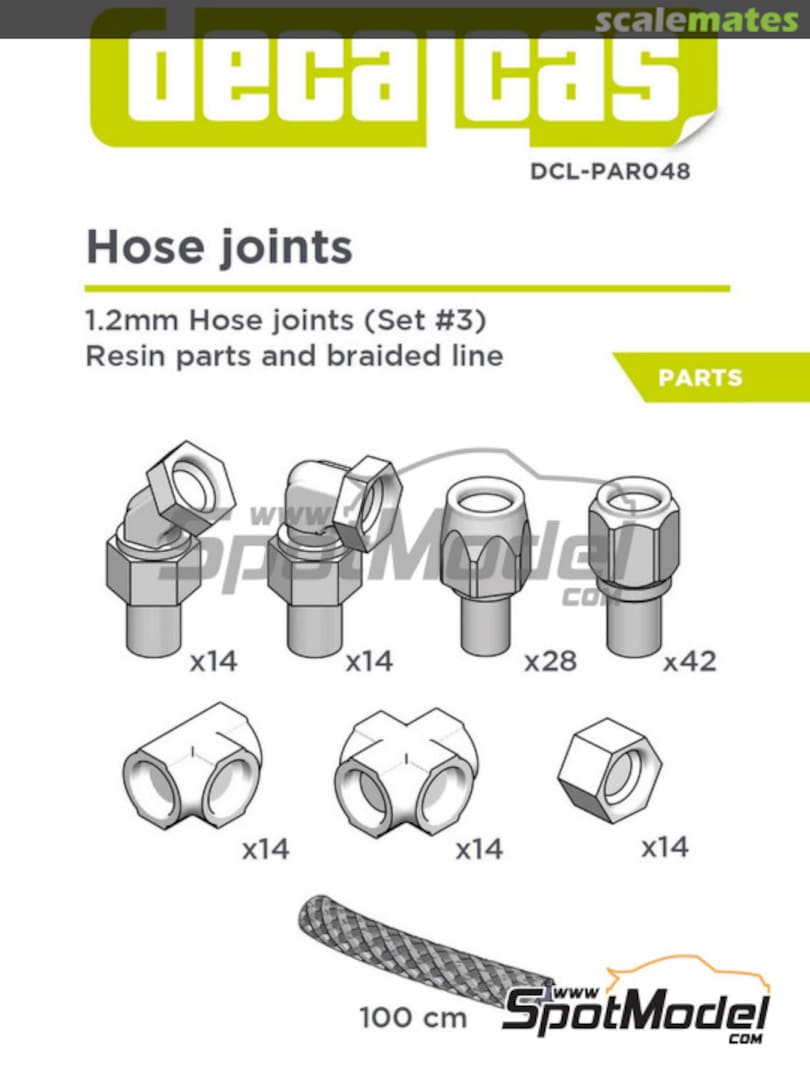 Boxart 1.2mm Hose joints set 3 DCL-PAR048 Decalcas