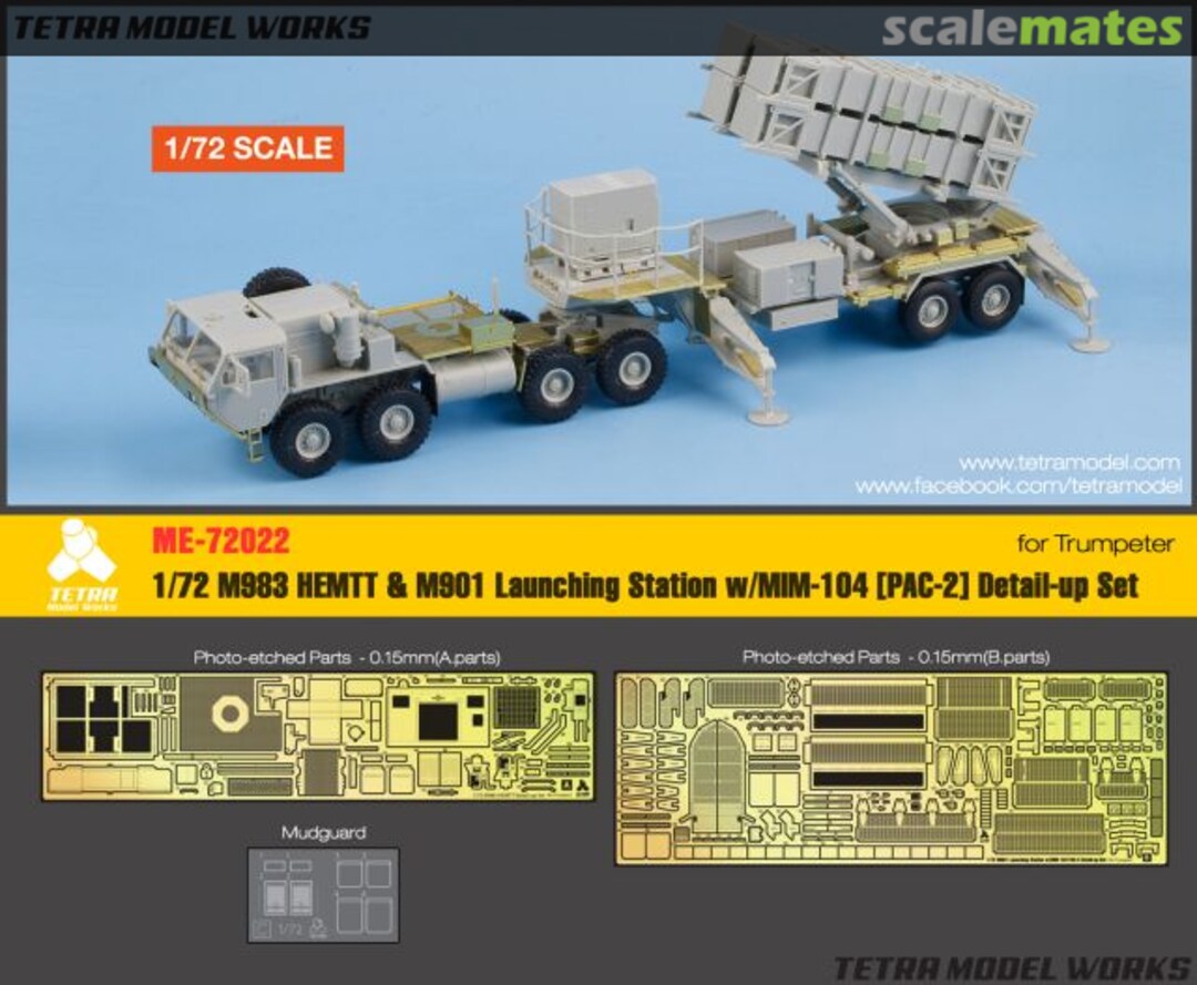 Boxart M983 HEMTT & M901 Launching Station w/MIM-104 [PAC-2] Detail-up Set ME-72022 Tetra Model Works