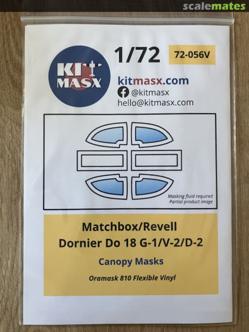 Boxart Dornier Do 18 G-1/V-2/D-2 Canopy Masks 72-056V Kit Masx Boxart Dornier Do 18 G-1/V-2/D-2 Canopy Masks 72-056V Kit Masx