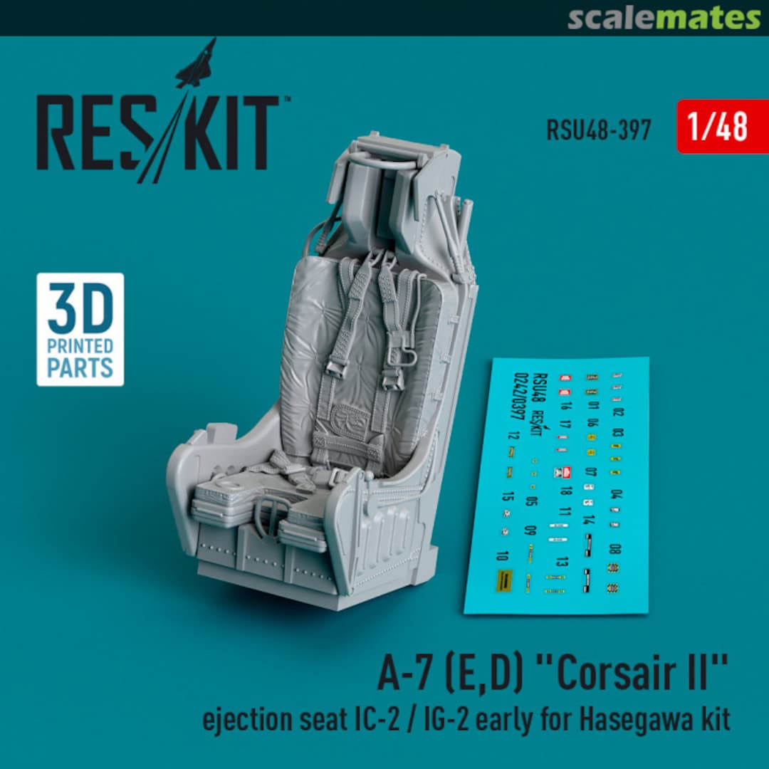 Boxart A-7 (E,D) Corsair II ejection seat IC-2 / IG-2 early (3D Printed) RSU48-0397 ResKit Boxart A-7 (E,D) Corsair II ejection seat IC-2 / IG-2 early (3D Printed) RSU48-0397 ResKit