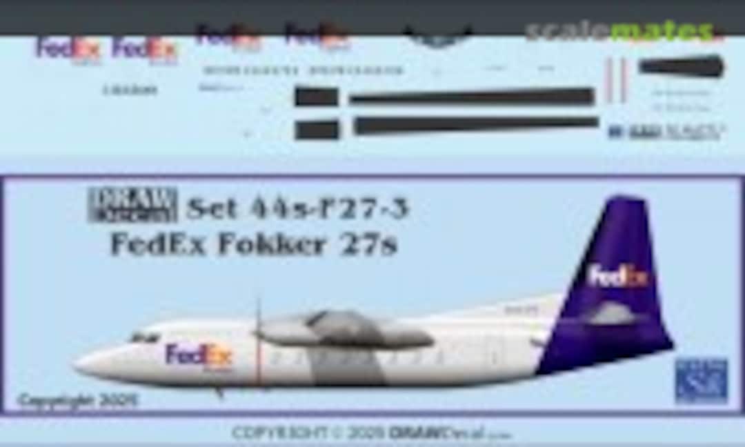 1:144 FedEx Fokker 27s (Draw Decal 44-F27-3) 44-F27-3