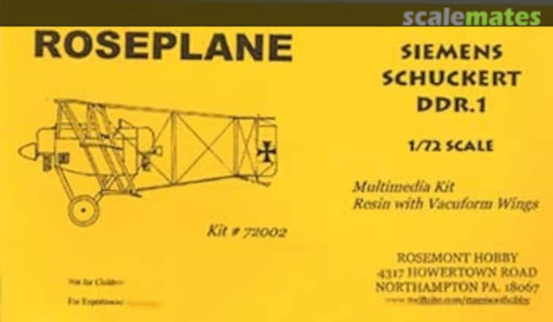 Boxart Siemens Schuckert DDR.1 72002 Roseplane Boxart Siemens Schuckert DDR.1 72002 Roseplane