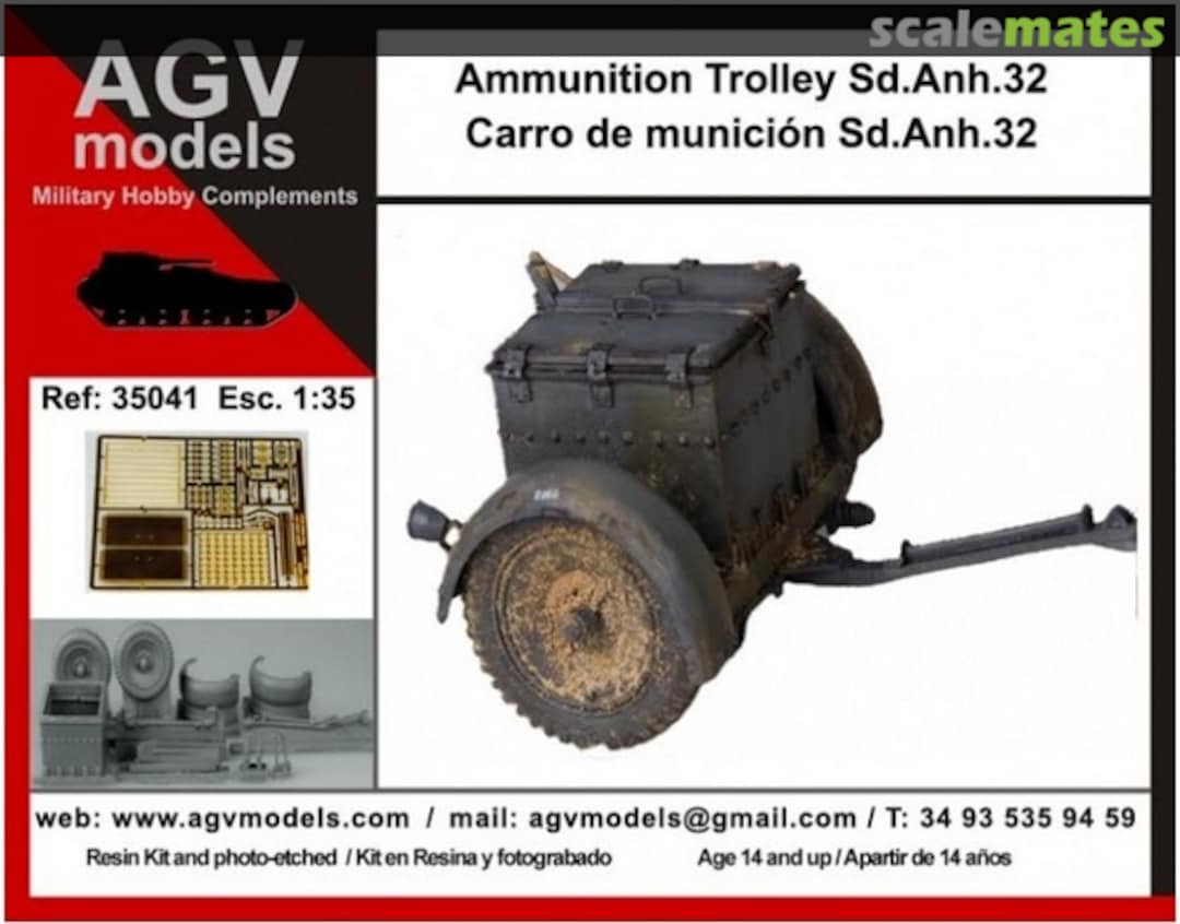Boxart Ammunition Trolley Sd.Anh.32 35041 AGV Models Boxart Ammunition Trolley Sd.Anh.32 35041 AGV Models
