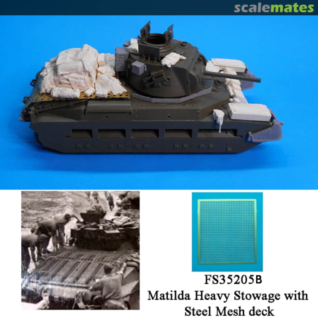 Boxart Australian Matilda Conversion, Stowage and Steel Mesh Rear Deck (Heavy Load) FS35205B Firestorm Models Boxart Australian Matilda Conversion, Stowage and Steel Mesh Rear Deck (Heavy Load) FS35205B Firestorm Models