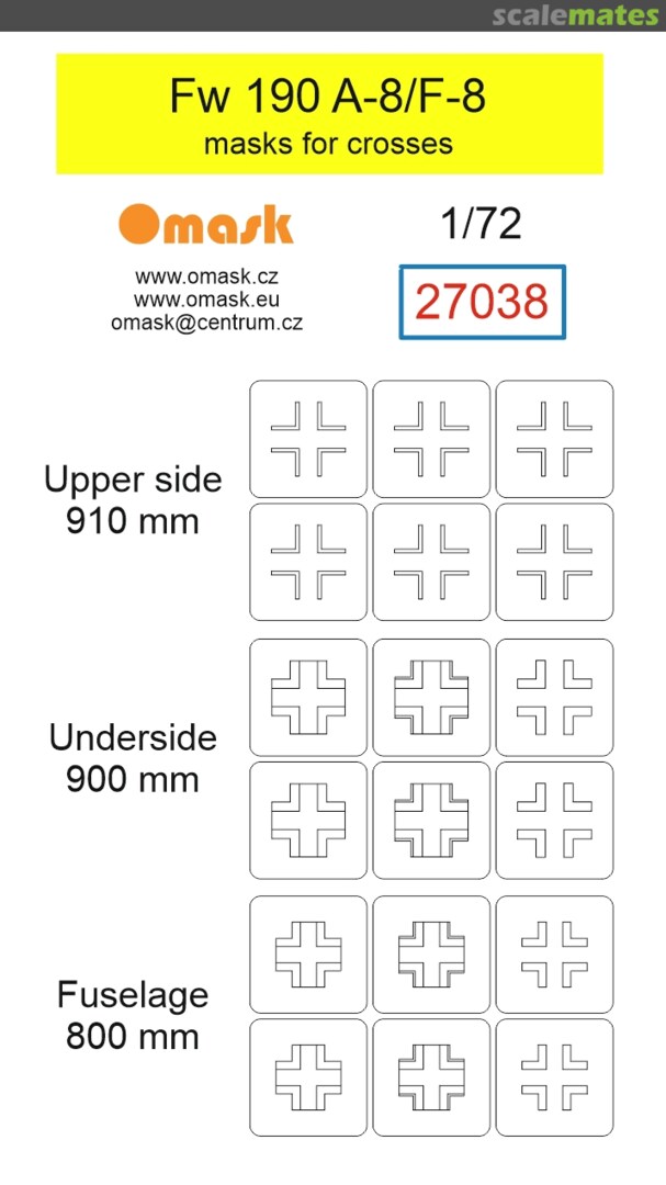 Boxart Focke Wulf Fw-190 A-8 / F-8 - Masks for Crosses 27038 Omask