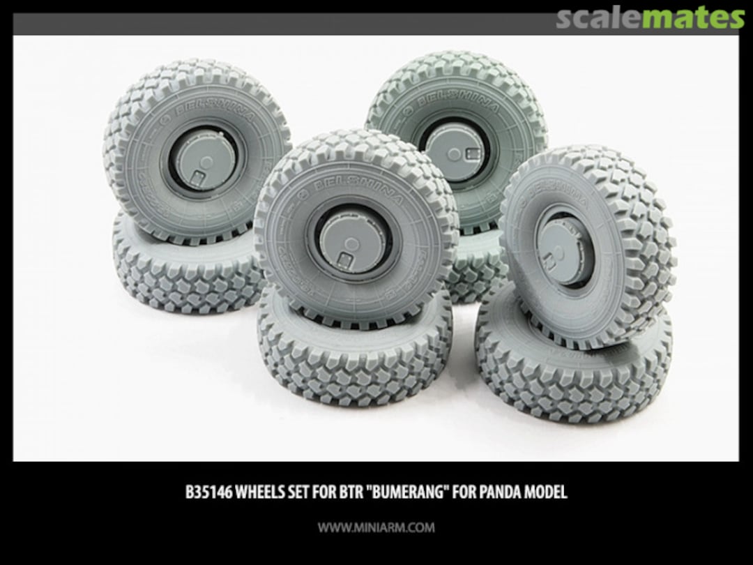 Boxart Wheels set for BTR "Bumerang" (8pcs) 35146 Miniarm Boxart Wheels set for BTR "Bumerang" (8pcs) 35146 Miniarm