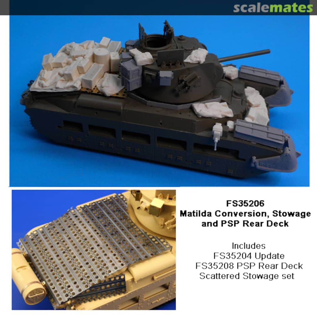 Boxart Australian Matilda Conversion, Stowage and PSP rear deck (scattered load) FS35206A Firestorm Models Boxart Australian Matilda Conversion, Stowage and PSP rear deck (scattered load) FS35206A Firestorm Models