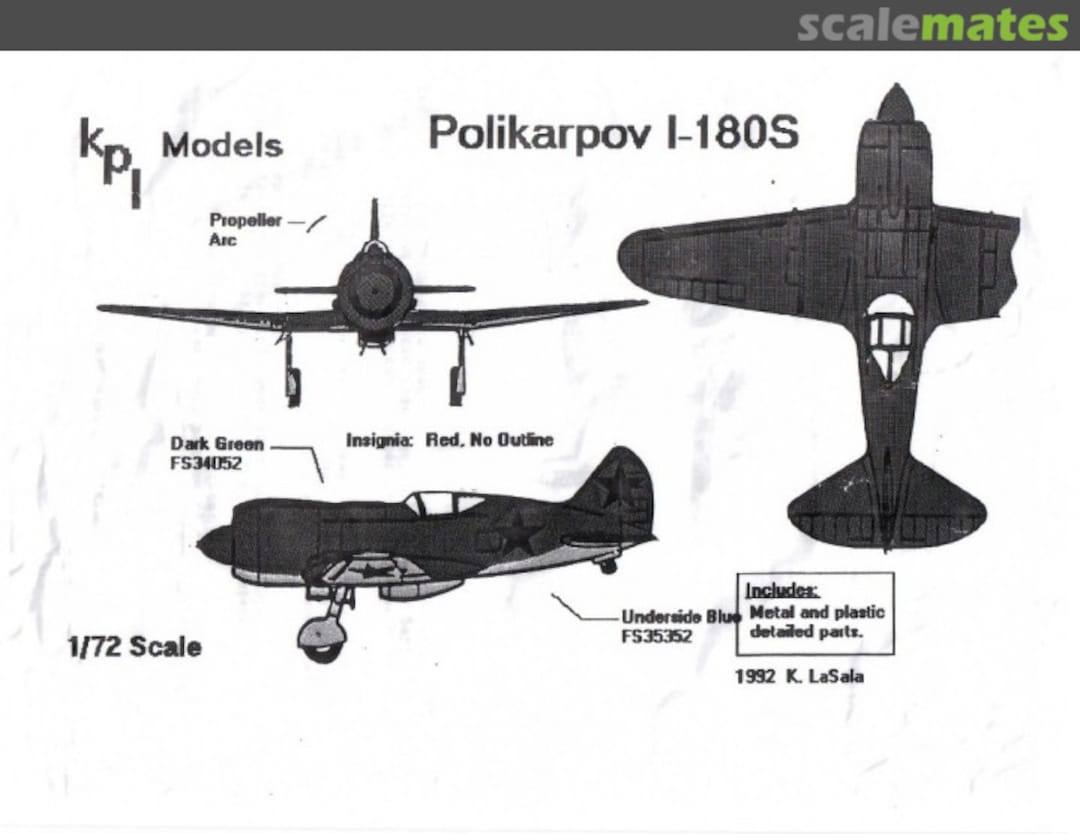 Boxart Polikarpov I-180S I-180S KPL Models Boxart Polikarpov I-180S I-180S KPL Models