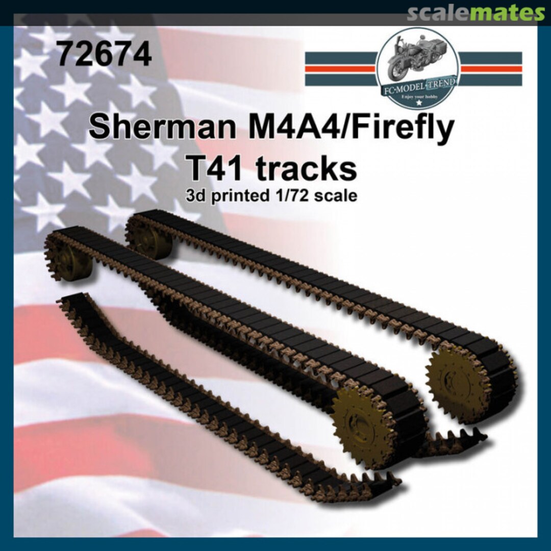 Boxart Sherman M4A4 / Firefly - T41 Tracks (3D-Printed) 72674 FC Model Trend Boxart Sherman M4A4 / Firefly - T41 Tracks (3D-Printed) 72674 FC Model Trend