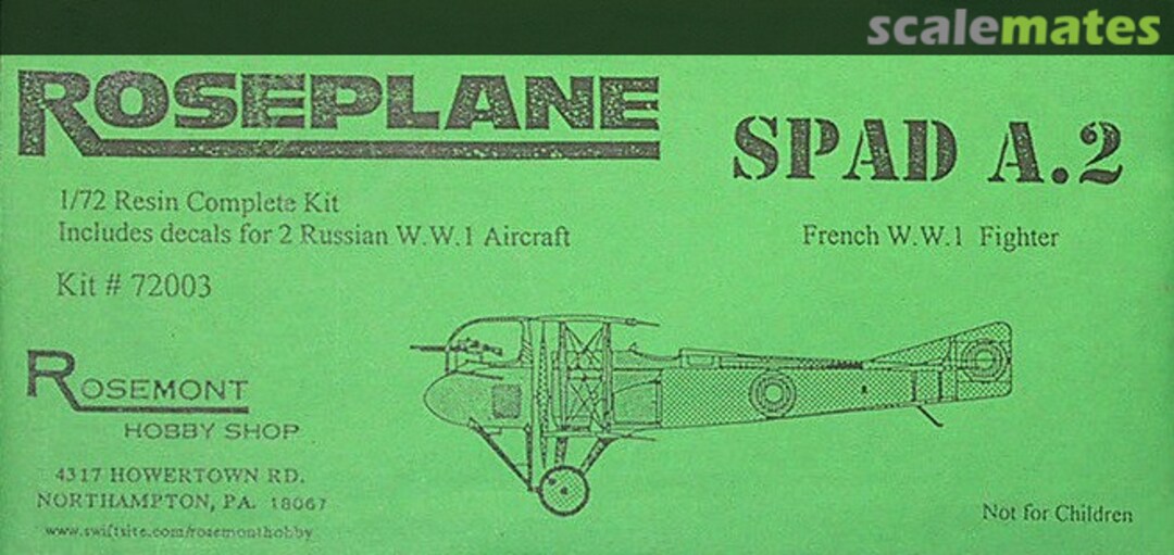 Boxart SPAD A.2 72003 Roseplane Boxart SPAD A.2 72003 Roseplane