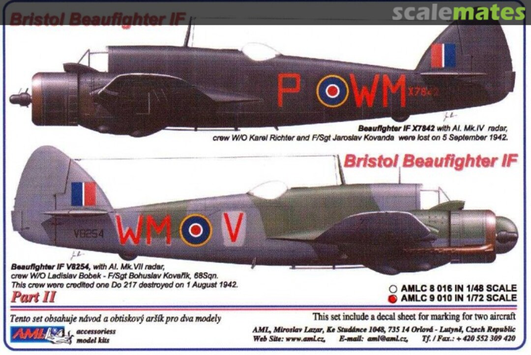Boxart Bristol Beaufighter IF Part II AMLC8016 AML Boxart Bristol Beaufighter IF Part II AMLC8016 AML