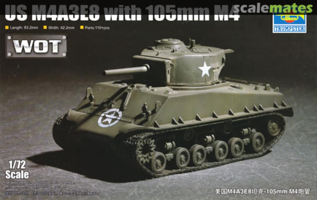 Boxart M4A3E8 with 105mm M4 07168 Trumpeter Boxart M4A3E8 with 105mm M4 07168 Trumpeter
