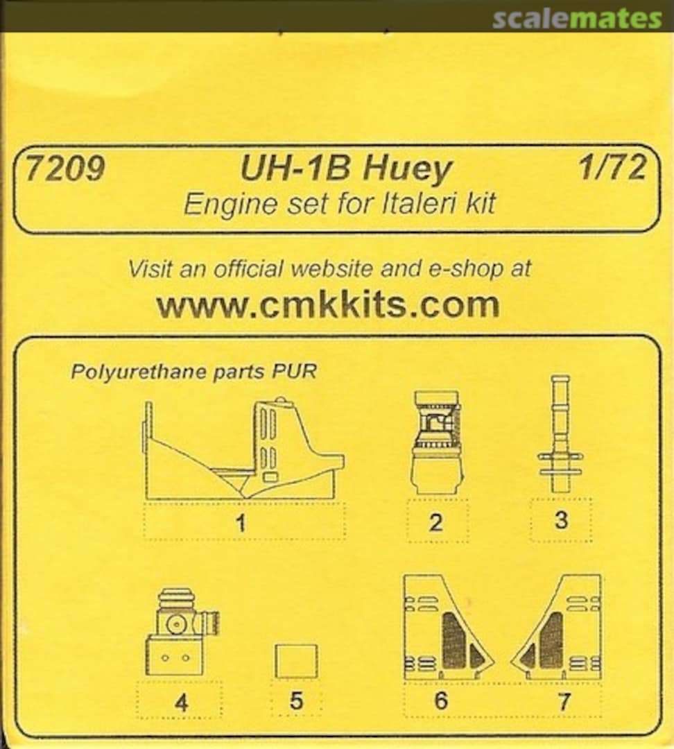 Boxart Bell UH-1B Huey engine set 7209 CMK Boxart Bell UH-1B Huey engine set 7209 CMK