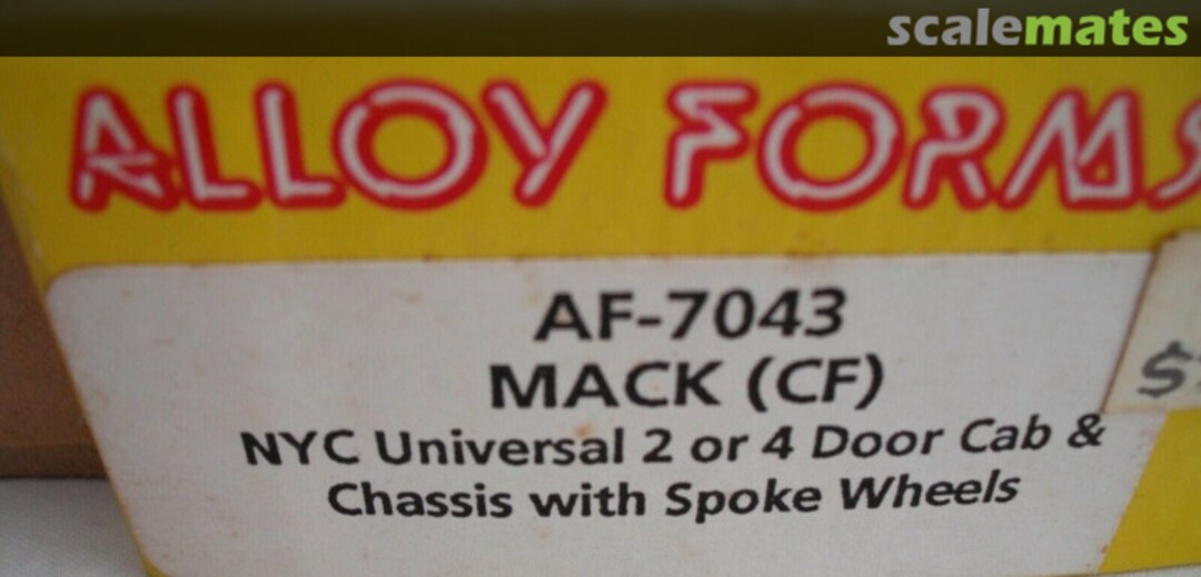 Boxart MACK CF NYC 2 OR 4 DOOR CAB CHASSIS AF-7043 Alloy Forms Boxart MACK CF NYC 2 OR 4 DOOR CAB CHASSIS AF-7043 Alloy Forms