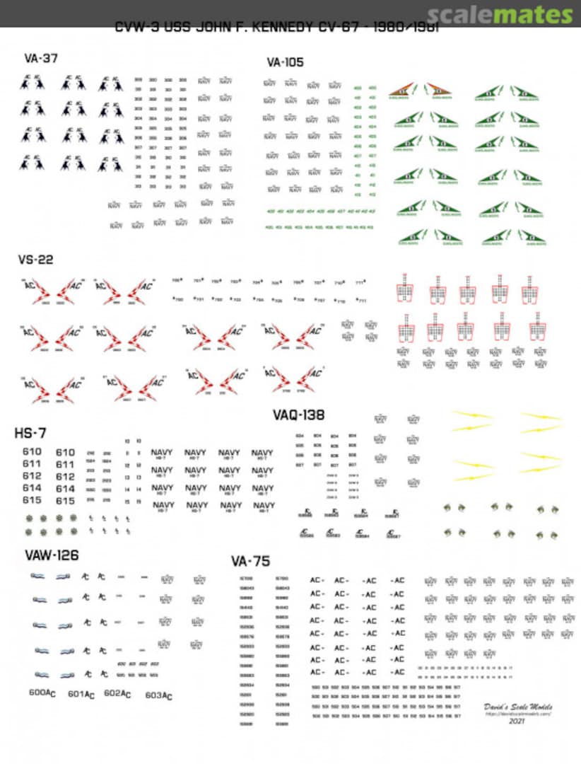 Boxart CVW-3 (1980/81) Air Wing Decal Set CVW-3-1980 David's Scale Models Boxart CVW-3 (1980/81) Air Wing Decal Set CVW-3-1980 David's Scale Models