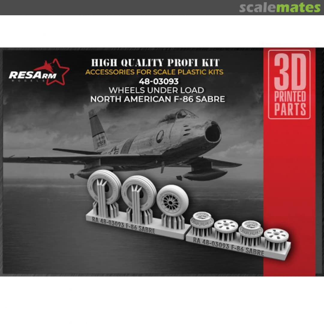 Boxart F-86 Sabre wheels under load 48-03093 RESArm Boxart F-86 Sabre wheels under load 48-03093 RESArm