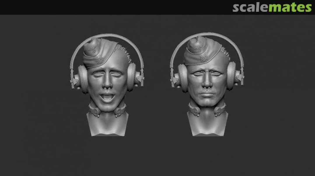 Boxart Heads with Field Cap M40 and Dfh.b. - Version A F029A-16 Firma49 Boxart Heads with Field Cap M40 and Dfh.b. - Version A F029A-16 Firma49
