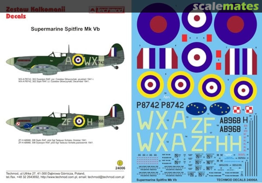 Boxart Supermarine Spitfire Mk VB 24006 Techmod Boxart Supermarine Spitfire Mk VB 24006 Techmod