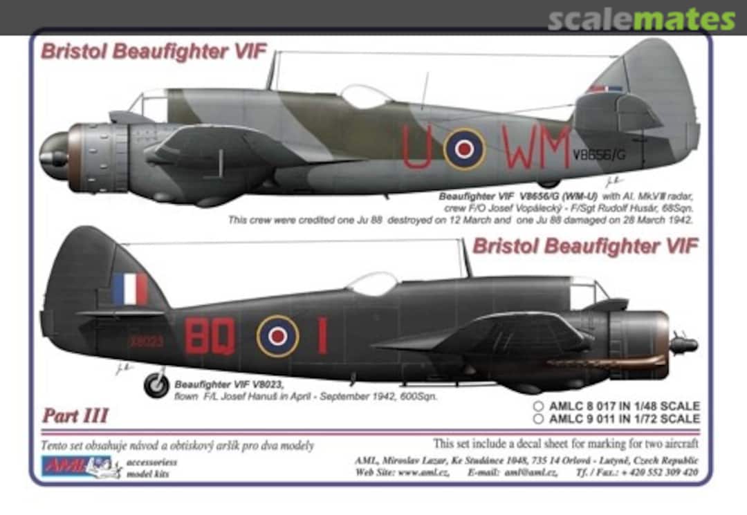 Boxart Bristol Beaufighter VIF Part III AMLC8017 AML Boxart Bristol Beaufighter VIF Part III AMLC8017 AML