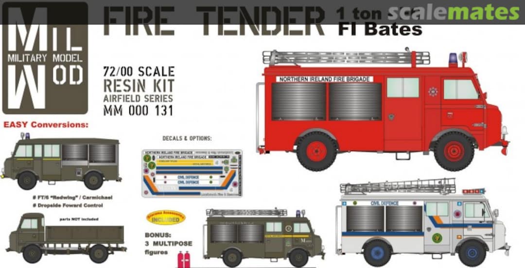Boxart 1 ton Fire Tender, Forward Control (FC), FI Bates MM 000 131 Mil Mod