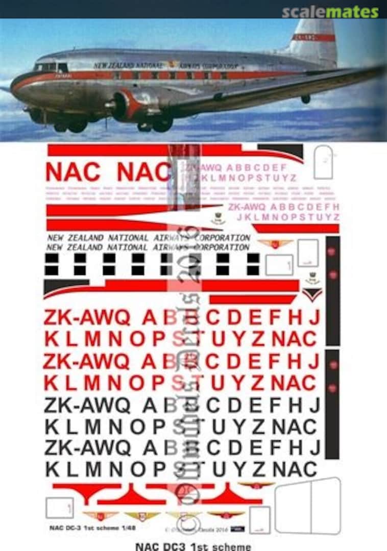Boxart NAC 1st DC-3 OMD0212 Oldmodels Decals