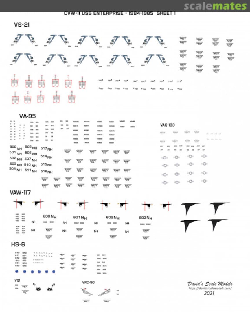 Boxart CVW-11 (1984/85) Air Wing Decal Set CVW-11-1984 David's Scale Models Boxart CVW-11 (1984/85) Air Wing Decal Set CVW-11-1984 David's Scale Models
