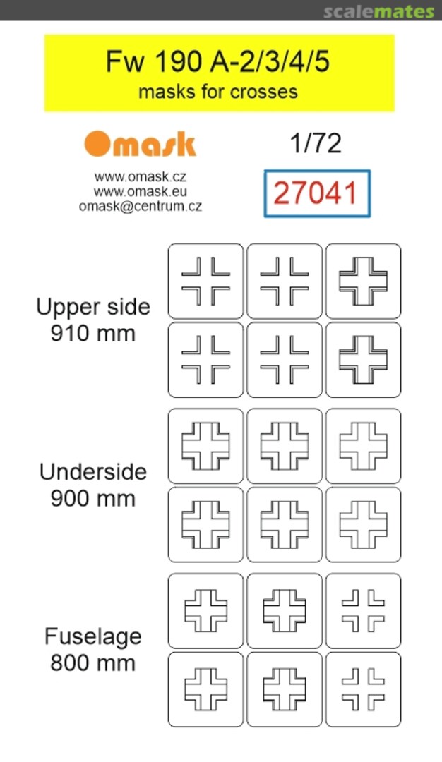 Boxart Focke Wulf Fw-190 A-2 / A-3 / A-4 / A-5 - Masks for Crosses 27041 Omask