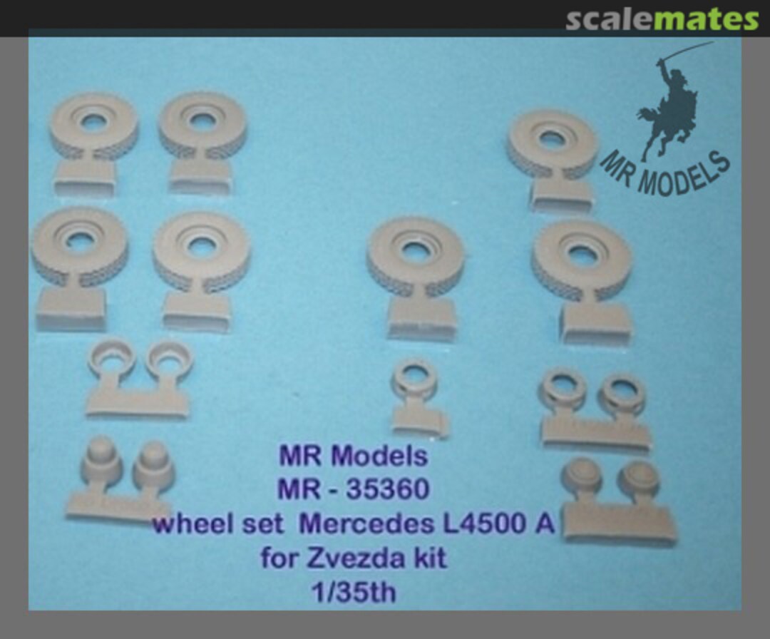 Boxart Radsatz Mercedes MB 4500 S/A Straßenprofil - Zvesda - MR-35360 MR Modellbau Boxart Radsatz Mercedes MB 4500 S/A Straßenprofil - Zvesda - MR-35360 MR Modellbau