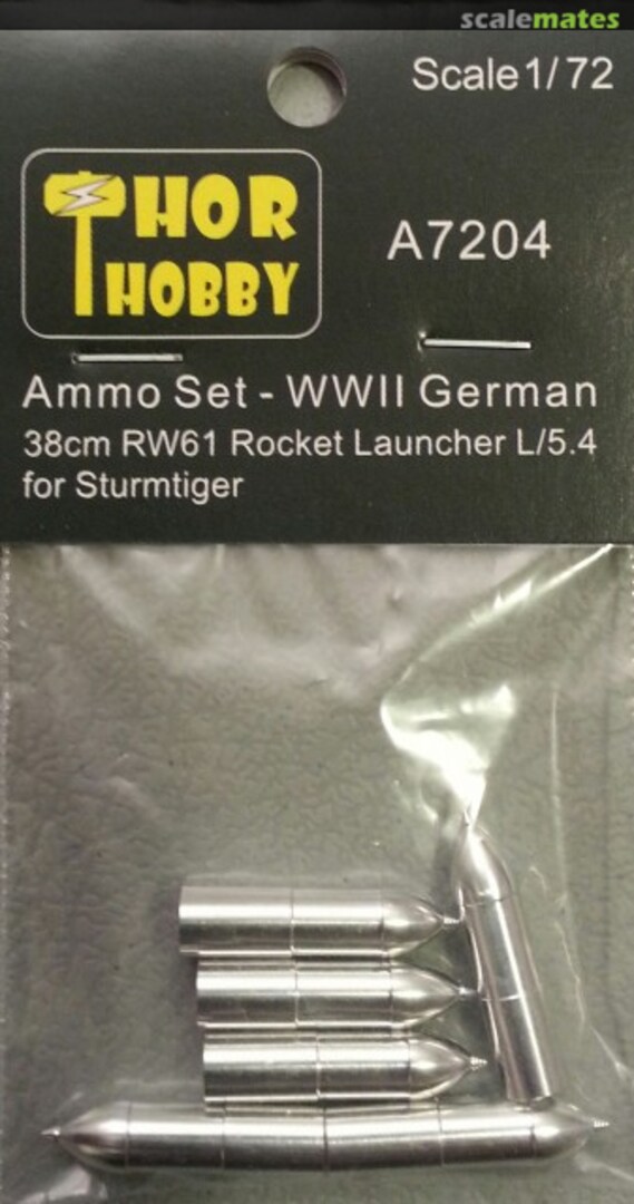 Boxart Ammo Set- WWII German 38cm RW61 Rocket Launcher L/5.4 A7204 THOR HOBBY