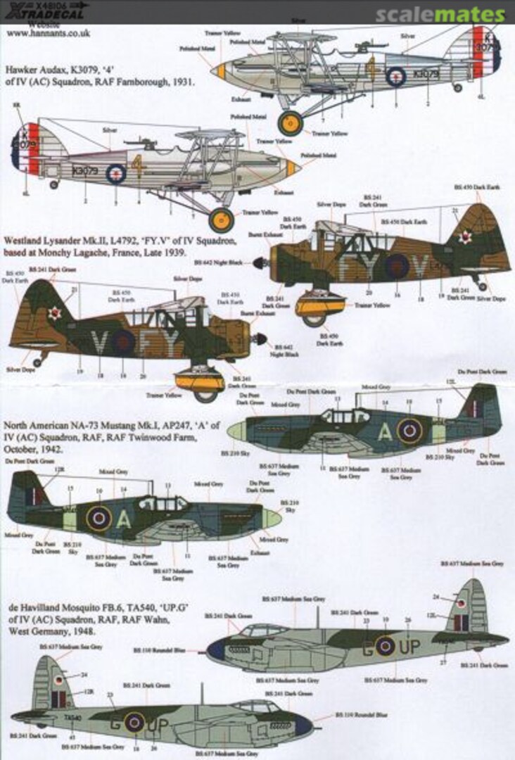 Boxart RFC/RAF 100 Years of 4 Squadron Pt 1 X48-106 Xtradecal Boxart RFC/RAF 100 Years of 4 Squadron Pt 1 X48-106 Xtradecal
