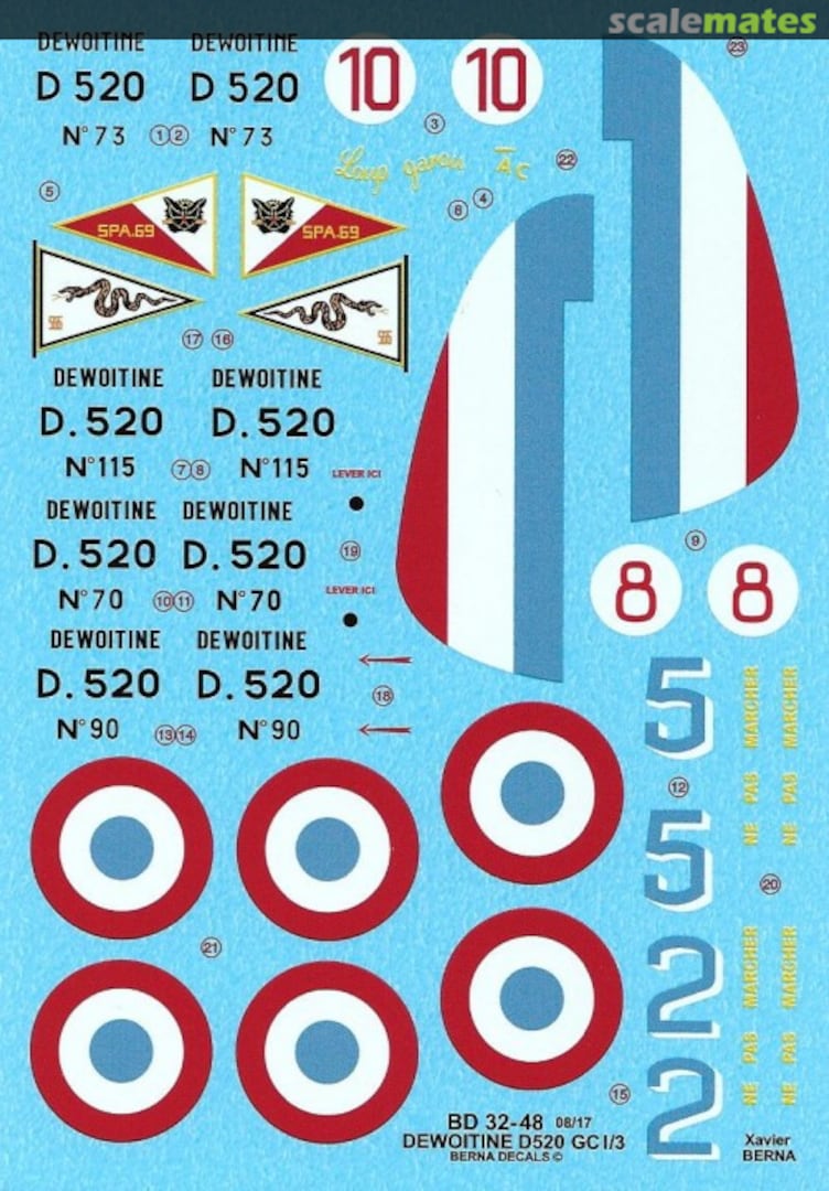 Boxart Dewoitine D 520 GC I/3 BD 32-48 Berna Decals Boxart Dewoitine D 520 GC I/3 BD 32-48 Berna Decals