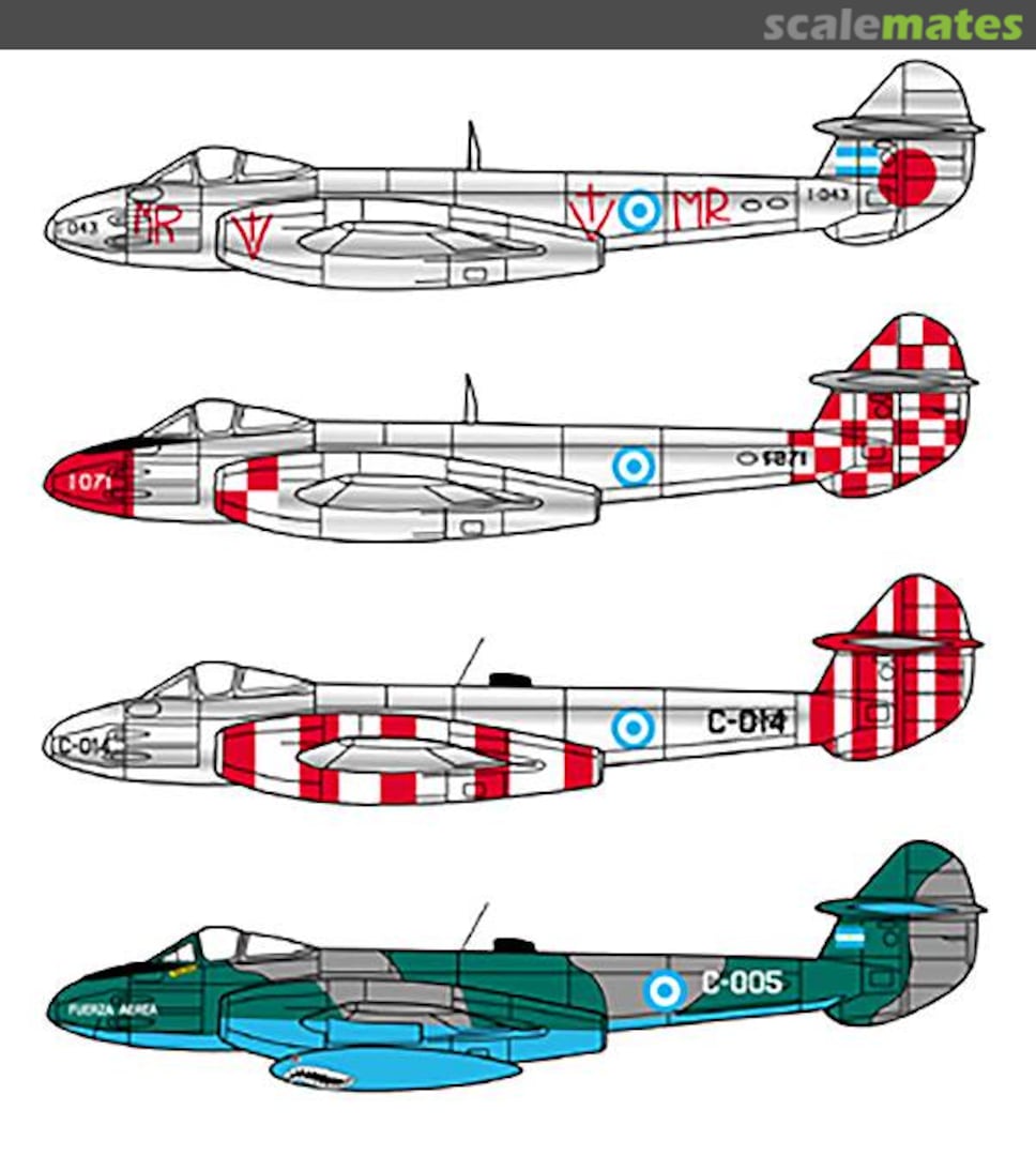Contents Gloster Meteor F-4 72036 Condor Decals
