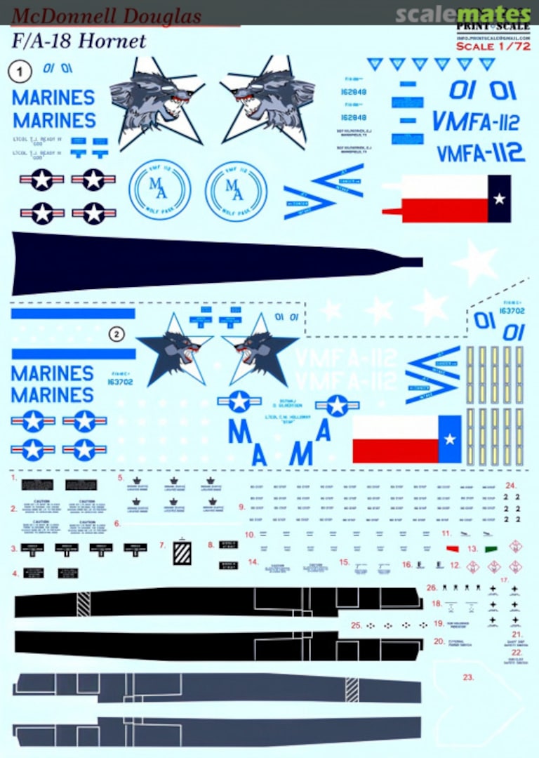 Boxart McDonnell Douglas F/A-18 Hornet 72-434 Print Scale Boxart McDonnell Douglas F/A-18 Hornet 72-434 Print Scale