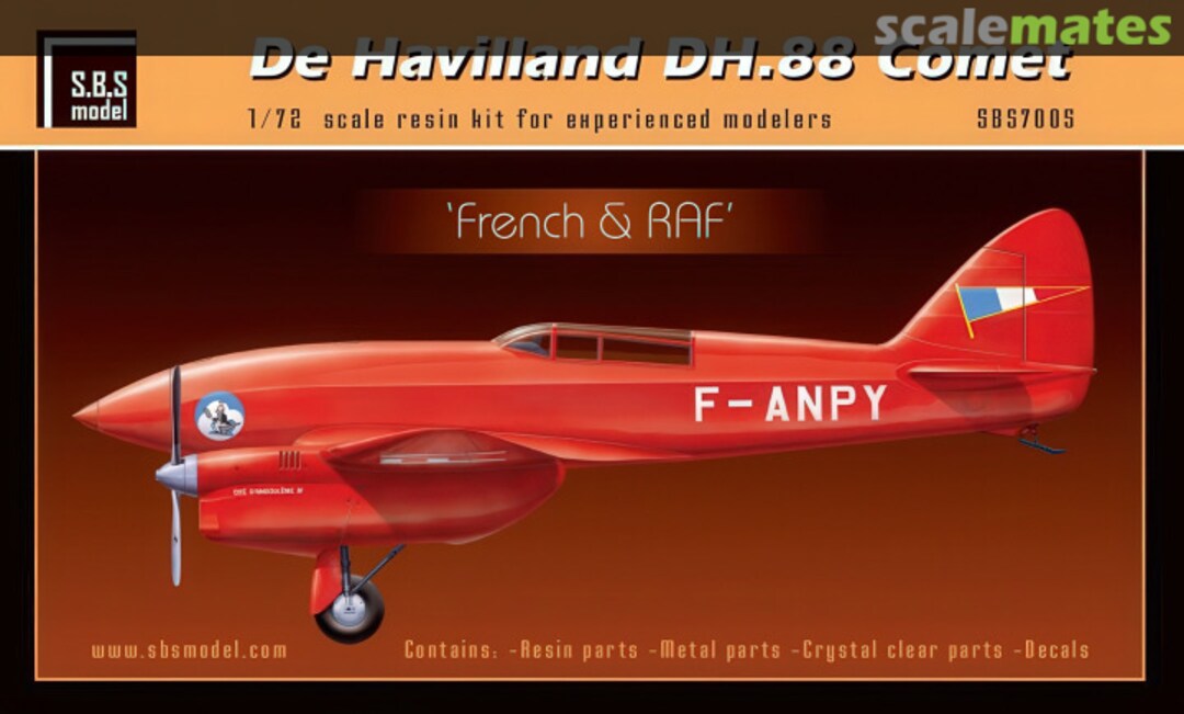 Boxart De Havilland DH.88 Comet SBS7005 SBS Model Boxart De Havilland DH.88 Comet SBS7005 SBS Model