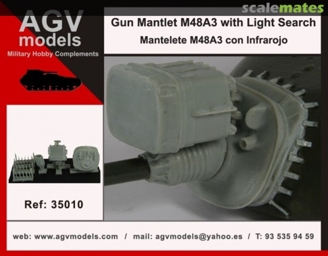 Boxart Gun mantlet M48A3 with Light Search 35010 AGV Models Boxart Gun mantlet M48A3 with Light Search 35010 AGV Models