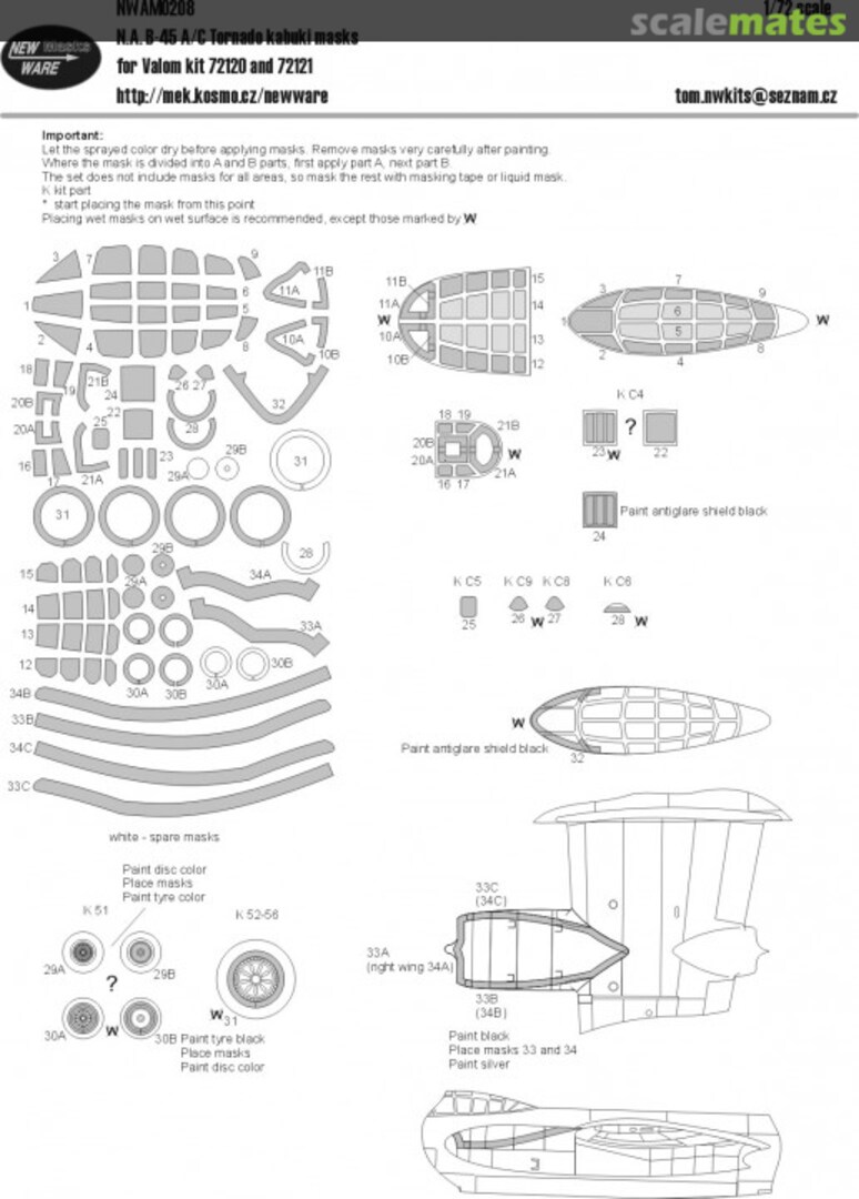 Boxart B-45 A/C Tornado kabuki masks NWAM0208 New Ware Boxart B-45 A/C Tornado kabuki masks NWAM0208 New Ware