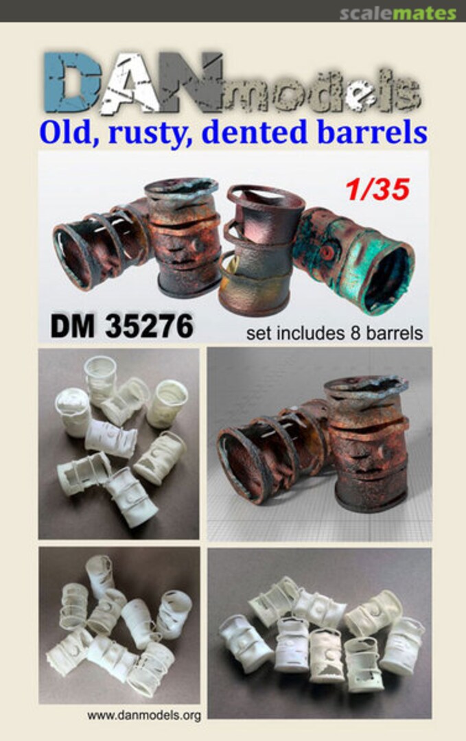 Boxart Rusty & dented barrels (8 pcs) DM35276 DANmodels Boxart Rusty & dented barrels (8 pcs) DM35276 DANmodels