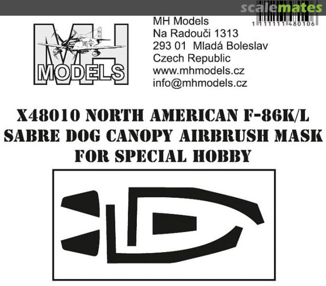 Boxart North American F-86K/L Sabre Dog Canopy Airbrush Mask X48010 MH Models Boxart North American F-86K/L Sabre Dog Canopy Airbrush Mask X48010 MH Models