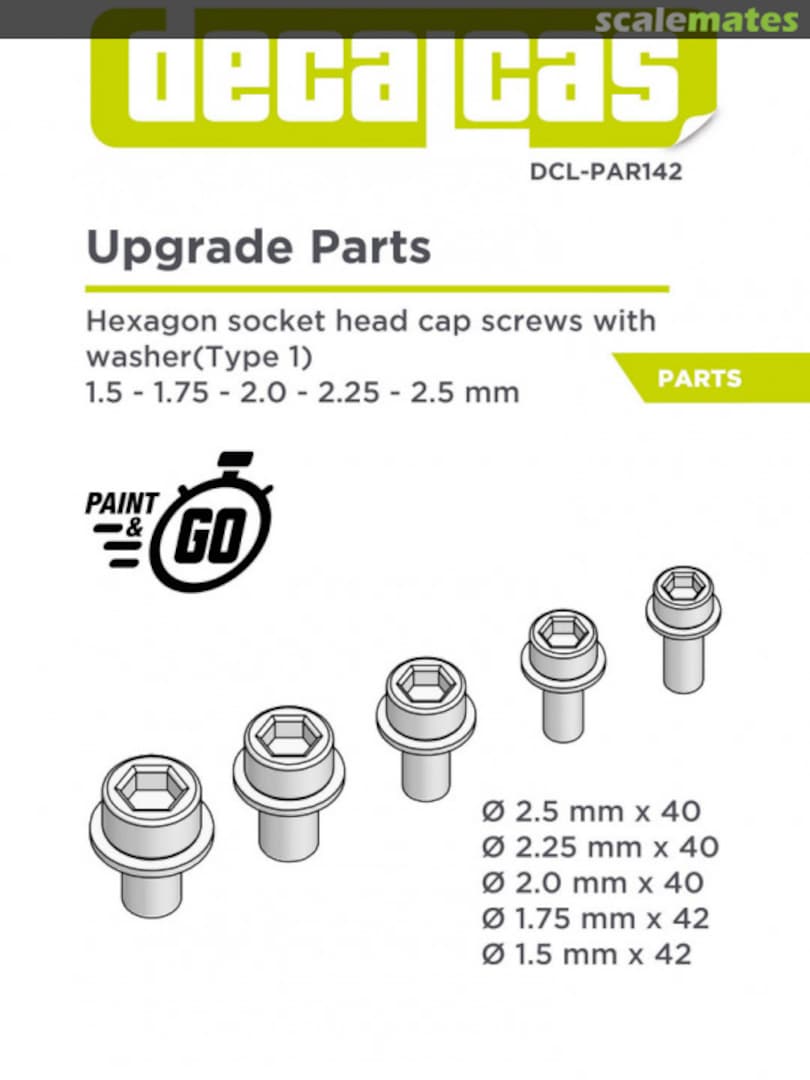 Boxart Hexagon socket head cap screws with washer DCL-PAR142 Decalcas Boxart Hexagon socket head cap screws with washer DCL-PAR142 Decalcas