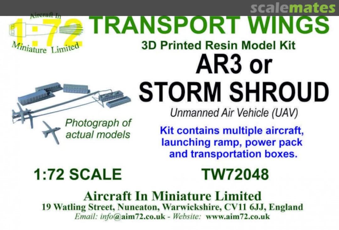 Boxart AR3 or Storm Shroud TW72048 Aircraft In Miniature Ltd Boxart AR3 or Storm Shroud TW72048 Aircraft In Miniature Ltd