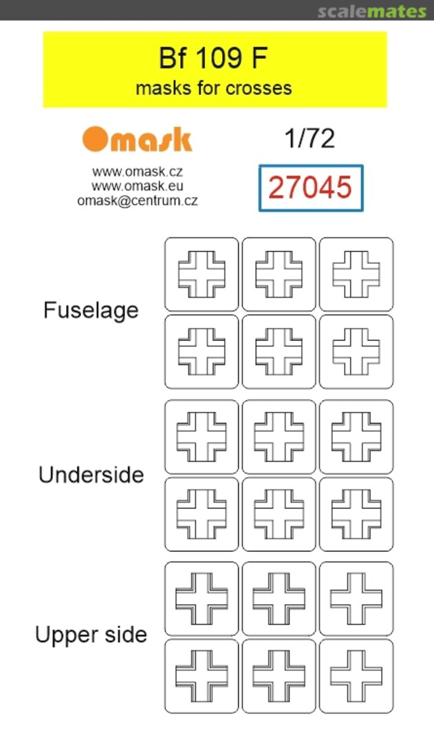 Boxart Messerschmitt Bf-109 F - Masks for Crosses 27045 Omask
