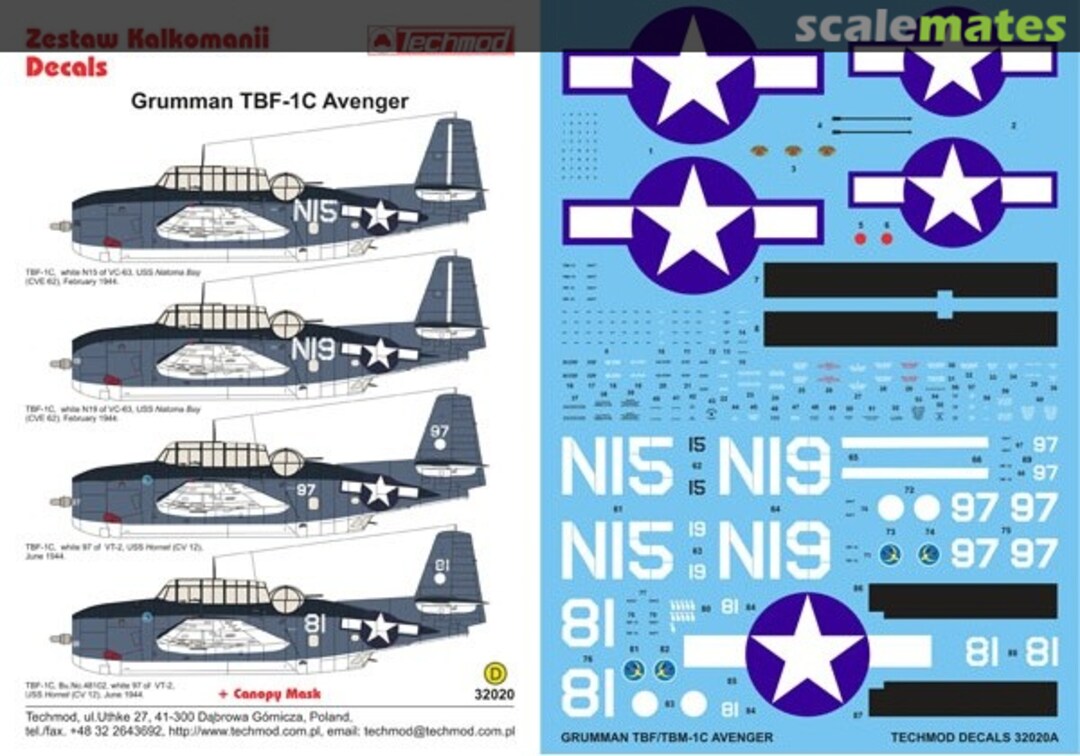 Boxart Grumman TBf-1C Avenger 32020 Techmod Boxart Grumman TBf-1C Avenger 32020 Techmod