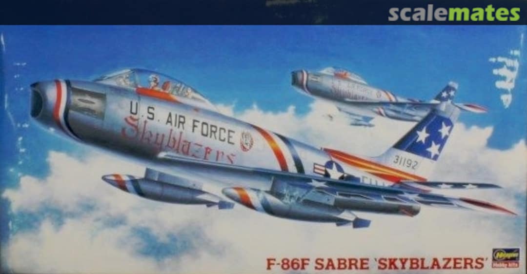 Boxart F-86F Sabre 'Skyblazers' 07076 Hasegawa Boxart F-86F Sabre 'Skyblazers' 07076 Hasegawa